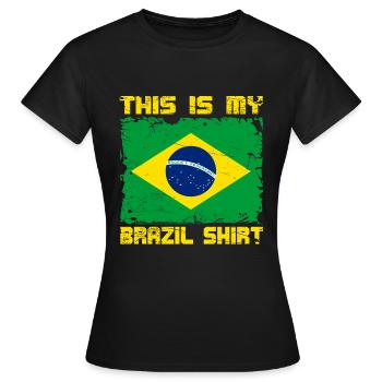 Ma chemise Brésil - T-shirt Femme - noir - Devant - AI Model Female 172 dark (172cm)