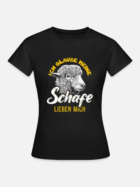 Hausschaf Merinoschaf Schafbock - Frauen T-Shirt - Schwarz