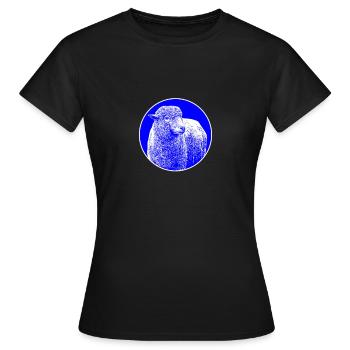 Merinoschaf Schafbock - Frauen T-Shirt - Schwarz - Vorne - AI Model Female 172 dark (172cm)