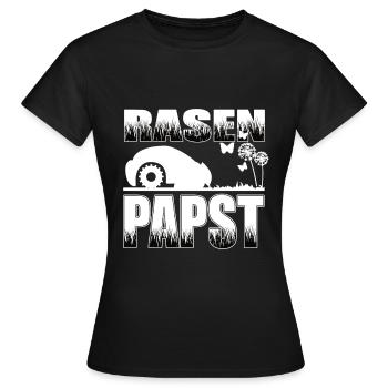 Rasen Papst Mähroboter - Frauen T-Shirt - Schwarz - Vorne - AI Model Female 172 dark (172cm)