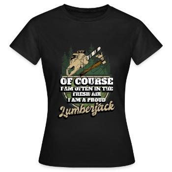 Motorsäge Förster Holzfäller - Frauen T-Shirt - Schwarz - Vorne - AI Model Female 172 dark (172cm)