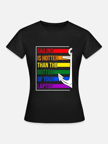 Segeln Anker LGBT - Dame-T-shirt - sort
