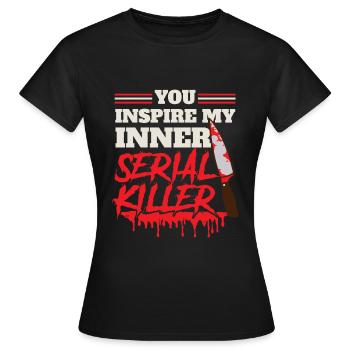 Kino Horror Movies Serial Killer Horrorfilm - Frauen T-Shirt - Schwarz - Vorne - AI Model Female 172 dark (172cm)