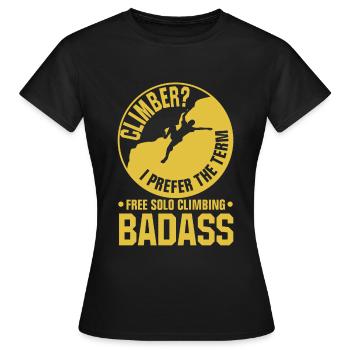 Escalade solo gratuite - T-shirt Femme - noir - Devant - AI Model Female 172 dark (172cm)