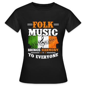 Musique folklorique Irlande - T-shirt Femme - noir - Devant - AI Model Female 172 dark (172cm)