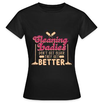 Cleaning Ladies - Women's T-Shirt - black - Front - AI Model Female 172 dark (172cm)