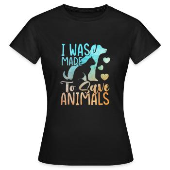 Animal Rescue Animal Shelter Chien Chat - T-shirt Femme - noir - Devant - AI Model Female 172 dark (172cm)