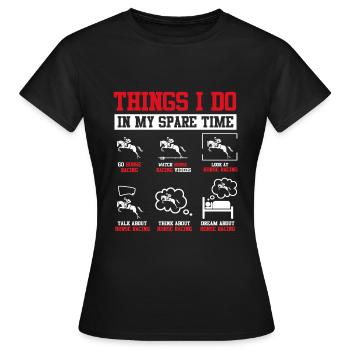 Courses de chevaux - T-shirt Femme - noir - Devant - AI Model Female 172 dark (172cm)