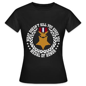 Motivation des médailles - T-shirt Femme - noir - Devant - AI Model Female 172 dark (172cm)
