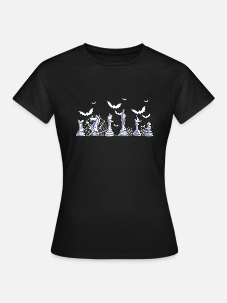Schachfiguren - Frauen T-Shirt - Schwarz