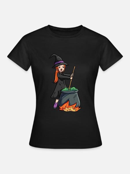 Hexe Kessel - Frauen T-Shirt - Schwarz