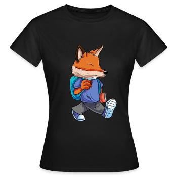 Fuchs Rentrée des classes - T-shirt Femme - noir - Devant - AI Model Female 172 dark (172cm)