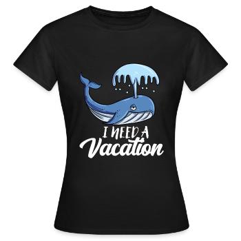 Blauwal - Frauen T-Shirt - Schwarz - Vorne - AI Model Female 172 dark (172cm)