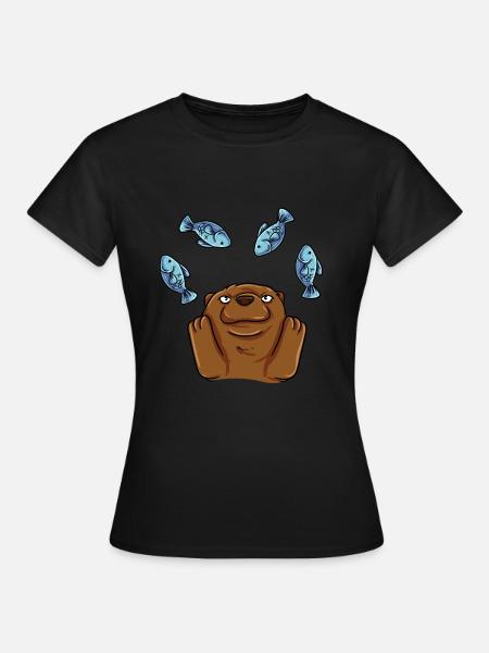 Jonglierender Otter - Frauen T-Shirt - Schwarz