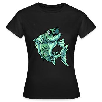 Poisson carpe - T-shirt Femme - noir - Devant - AI Model Female 172 dark (172cm)