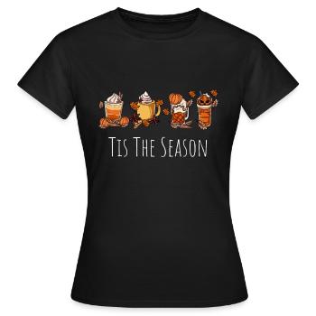 Es ist die Jahreszeit - Frauen T-Shirt - Schwarz - Vorne - AI Model Female 172 dark (172cm)