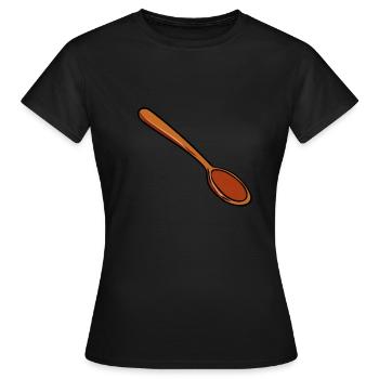 Wooden spoon - Women's T-Shirt - black - Front - AI Model Female 172 dark (172cm)