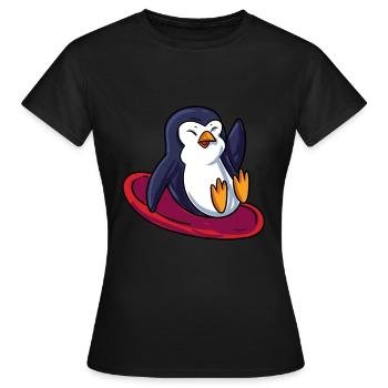 Penguin Sledge - Women's T-Shirt - black - Front - AI Model Female 172 dark (172cm)