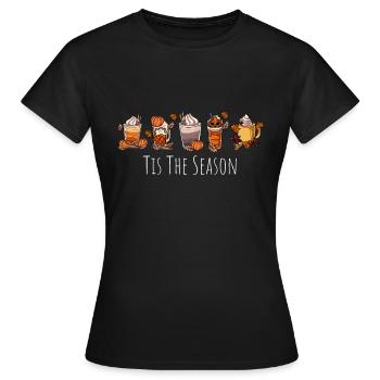 Latte Macchiato Kaffee - Frauen T-Shirt - Schwarz - Vorne - AI Model Female 172 dark (172cm)