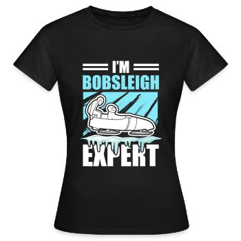 Bob Sledge Sledge Winter Sports Expert - Women's T-Shirt - black - Front - AI Model Female 172 dark (172cm)