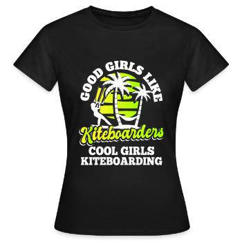 Kiteboarder Kiteboard - Frauen T-Shirt - Schwarz - Vorne - AI Model Female 172 dark (172cm)