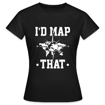 Science Cartography Cartographer - Women's T-Shirt - black - Front - AI Model Female 172 dark (172cm)