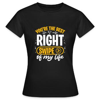 Dating Valentine's Day Internet Couple Placement - Women's T-Shirt - black - Front - AI Model Female 172 dark (172cm)