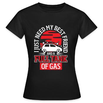Road Travel Réservoir d’essence plein - T-shirt Femme - noir - Devant - AI Model Female 172 dark (172cm)