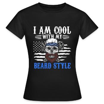 Patriotic Goatbeard Bearded Man - Women's T-Shirt - black - Front - AI Model Female 172 dark (172cm)