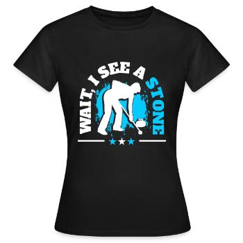 Curling Eissport - Frauen T-Shirt - Schwarz - Vorne - AI Model Female 172 dark (172cm)