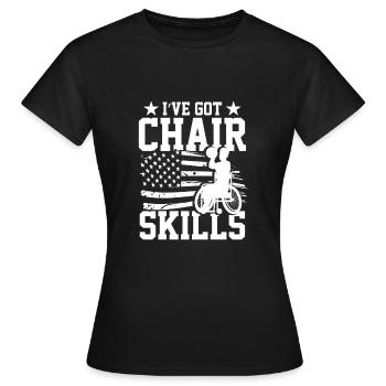 Fauteuil roulant de basketball - T-shirt Femme - noir - Devant - AI Model Female 172 dark (172cm)
