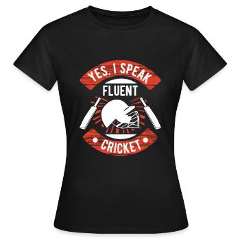 Cricket team sports - Women's T-Shirt - black - Front - AI Model Female 172 dark (172cm)