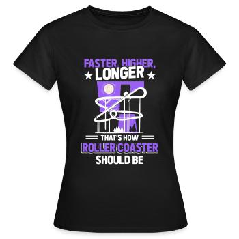 Parc Parc d’attractions Montagnes russes - T-shirt Femme - noir - Devant - AI Model Female 172 dark (172cm)