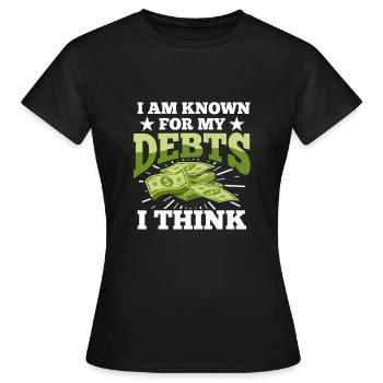 Schulden Amerikaner Kredit Hypothekendarlehen Schu - Frauen T-Shirt - Schwarz - Vorne - AI Model Female 172 dark (172cm)