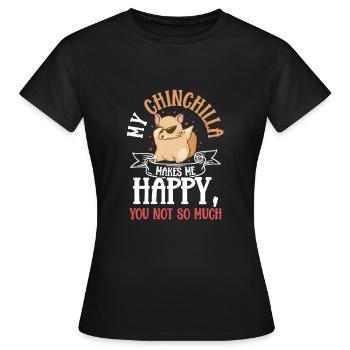 Zoologie du chinchilla - T-shirt Femme - noir - Devant - AI Model Female 172 dark (172cm)