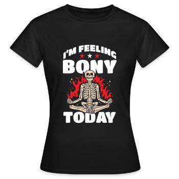 Goth Halloween osseux aujourd’hui squeletté - T-shirt Femme - noir - Devant - AI Model Female 172 dark (172cm)