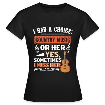 Music Musical Western Folk Music Lover Musician - Women's T-Shirt - black - Front - AI Model Female 172 dark (172cm)