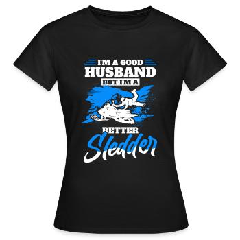 Snowmobiling Snow lovers Sledging - Women's T-Shirt - black - Front - AI Model Female 172 dark (172cm)