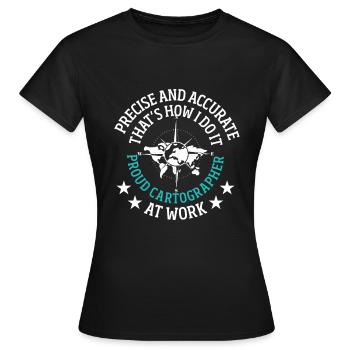 Cartographer Map Cartography - Women's T-Shirt - black - Front - AI Model Female 172 dark (172cm)