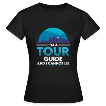 Tour Guide Guide - Women's T-Shirt - black - Front - AI Model Female 172 dark (172cm)