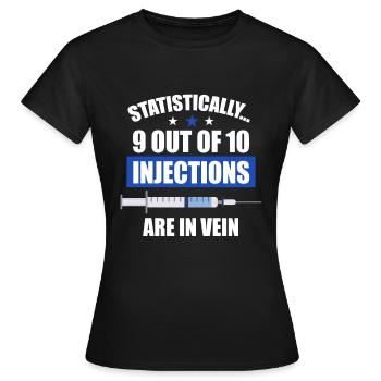 Patient du personnel de santé à domicile - T-shirt Femme - noir - Devant - AI Model Female 172 dark (172cm)