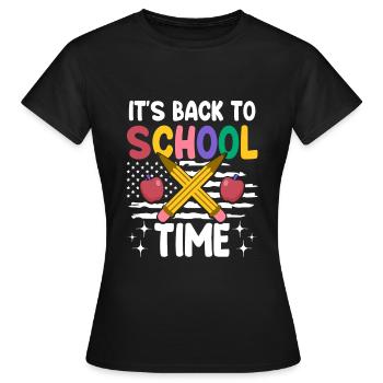 Enseignant patriote le premier jour d’école - T-shirt Femme - noir - Devant - AI Model Female 172 dark (172cm)