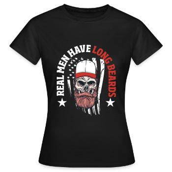 Long Beards Moustache Patriotic Goatee B - Women's T-Shirt - black - Front - AI Model Female 172 dark (172cm)