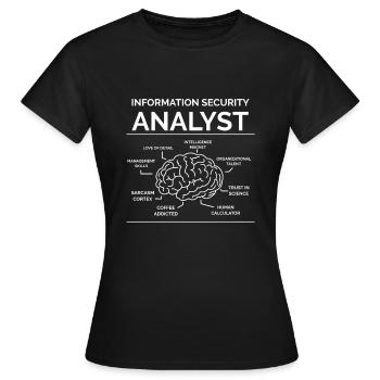 Analyste de la sécurité de l’information - T-shirt Femme - noir - Devant - AI Model Female 172 dark (172cm)
