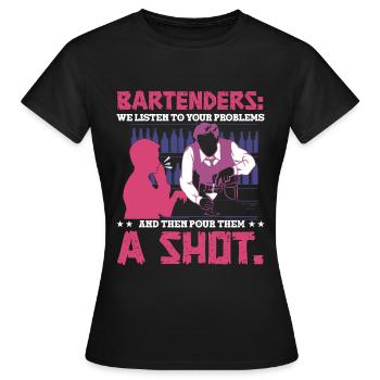 Verser des shots - T-shirt Femme - noir - Devant - AI Model Female 172 dark (172cm)