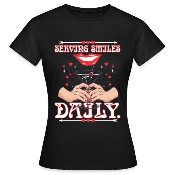 Serving Bartender - Women's T-Shirt - black - Front - AI Model Female 172 dark (172cm)