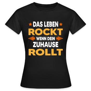 Wohnmobil camper Stellplatz WoMo outdoor mobil - Frauen T-Shirt - Schwarz - Vorne - AI Model Female 172 dark (172cm)