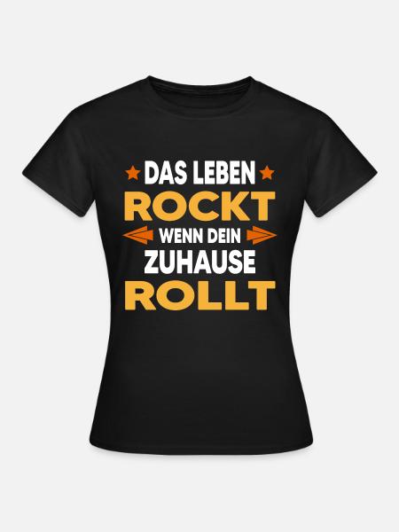 Wohnmobil camper Stellplatz WoMo outdoor mobil - Frauen T-Shirt - Schwarz