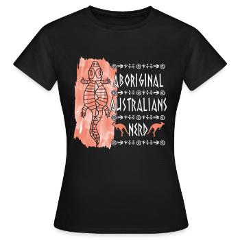 Aborigènes Australiens Nerd - T-shirt Femme - noir - Devant - AI Model Female 172 dark (172cm)