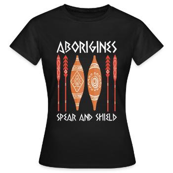 Aborigines Spear Shield - Frauen T-Shirt - Schwarz - Vorne - AI Model Female 172 dark (172cm)